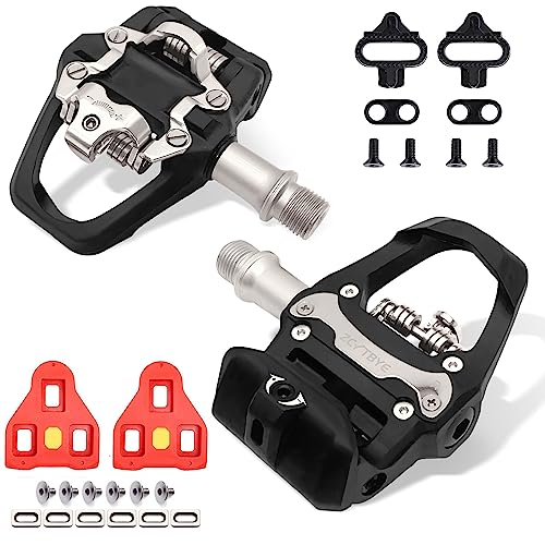 SPD Spin Bike Pedals, Indoor Exercise Bicycle Pedals Compatible with Look Delta Peloton/Shimano SPD Bike Pedals - Professional Cycling Pedals with SPD and Delta Pedal Cleats 9/16' ZCVTBYE