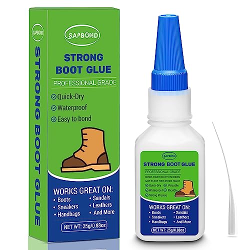 SAPBOND 25g Cowboy Boots Glue Repair Waterproof: Professional Glue to fix muck Boot, Hiking Boot, Suede Boots, Repair Boot Heel，Working Boot Sole Glue