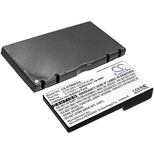 5000mAh New Li-ion Extended Battery with Cover for Nintendo 3DS, N3DS, CTR-001, MIN-CTR-001