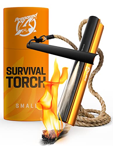Fire Starter Survival Tool - All-in-One Patented Flint and Steel Fire Starter Kit - Ferro Rod Fire Starter with 36' Waterproof Tinder Wick Rope and Steel Fire Striker - Prepared4X