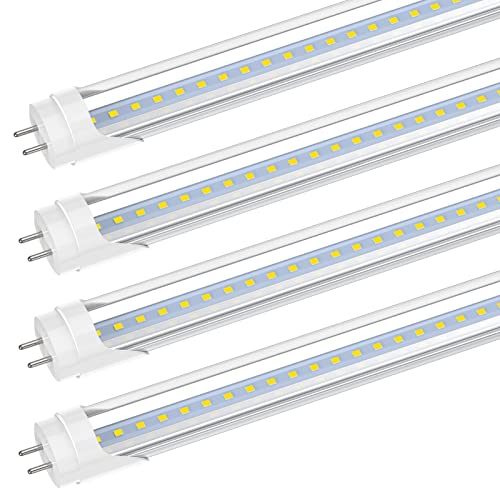 Romwish 2FT LED Tube Light, 10W(22W Equiv), 5000K Daylight, T8 T10 Type B LED Light Bulb, 1120LM, 24 Inch F20T12 Fluorescent Bulb Replacement, Remove Ballast, Dual Ended Power, Clear Cover (Pack of 4)