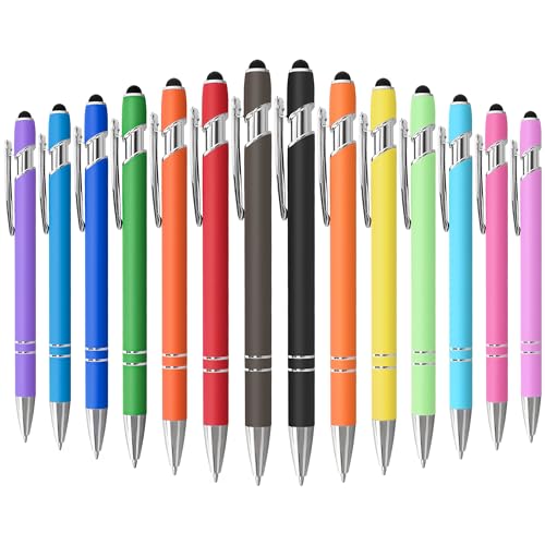 14 PCS Ballpoint Pens Stylus Pens for Touchscreen Ink Pens for Writing Rainbow Pens Retractable Pens Party Favors Gifts for Kids