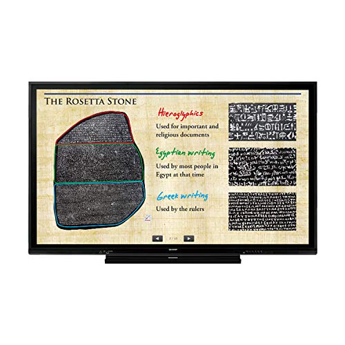 SHARP 75' Class (74.5' viewable) - Aquos Board LED Display - Interactive - with Touchscreen - 4K UHD (2160P) 3840 X 2160 - HDR - Direct-Lit LED