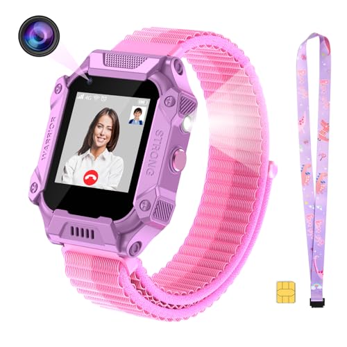 4G Kids Smart Watch with GPS Tracker and Calling, HD Touch Screen Kids Cell Phone Watch Combines SMS, Voice, Video Call, SOS, WiFi, Face Unlock Function, GPS Tracking Watch for Kids Boys Girls 3-15