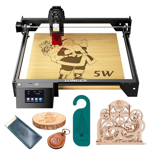 Longer Ray5 Laser Engraver Machine Laser Cutter Engraving CNC Machine, 5W Laser Engraver with 0.08 * 0.08 Compressed Spot, 32-bit Motherboard, DIY Engraver Area 400x400mm