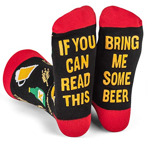 Lavley If You Can Read This - Funny Socks Novelty Gift For Men, Women and Teens (Beer)