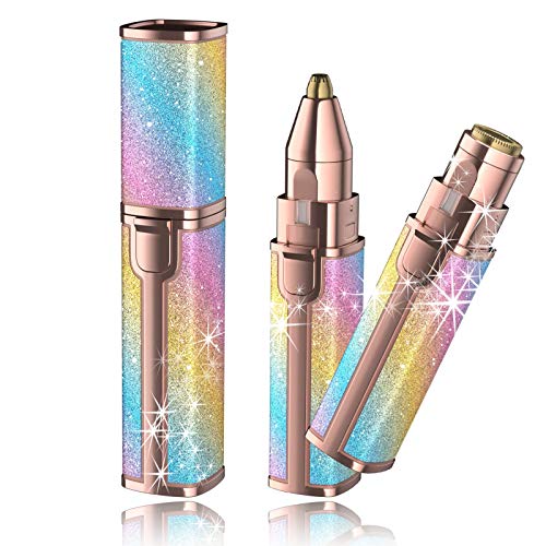 Facial Hair Removal for Women,2 in 1 Painless Hair Remover,Eyebrow Hair Remover for Peach Fuzz, Chin Hair, Upper Lip, Hair Trimmer Removal with LED Light (Pink) (Pink1)