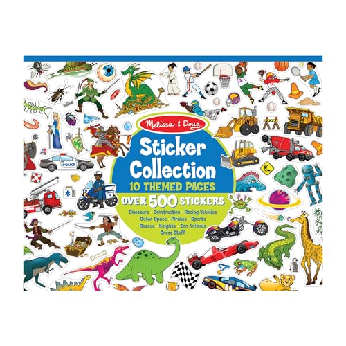 Melissa & Doug Sticker Collection Book: Dinosaurs, Vehicles, Space, and More - 500+ Stickers - FSC Certified