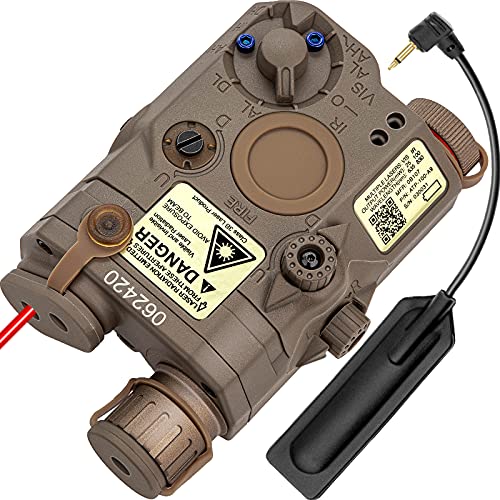 ACTIONUNION Airsoft PEQ-15 IR Laser + Visible Red Laser + White LED Flashlight (Tan)