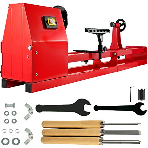 Vevor Wood Lathe 14' x 40', Power Wood Turning Lathe 1/2HP 4 Speed 1100/1600/2300/3400RPM, Benchtop Wood Lathe with 3 Chisels Perfect for High Speed Sanding and Polishing of Finished Work - Amazon.com