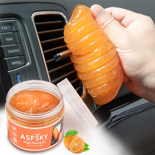 ASFSKY Car Cleaning Gel, Car Cleaning Putty for Car Detailing Car Slime for Cleaning Dust from Car's Air Vents, Dashboard, Cup Holder with Car Cleaner Gel Dust Cleaning Gel
