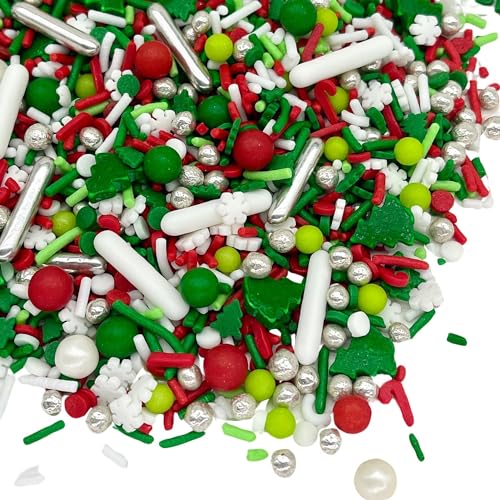 Manvscakes | Sprinkles | Christmas sprinkles | Cake sprinkles | Cookie sprinkles | 4 ounce (Red, green, white)