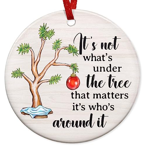 2023 Christmas Ornaments, Christmas Tree Decoration Gifts for Women, Men, Coworkers Gifts on Christmas, Xmas Ornament for Family, Sister, Friends, Under Tree Christmas Decor Ceramic Ornament