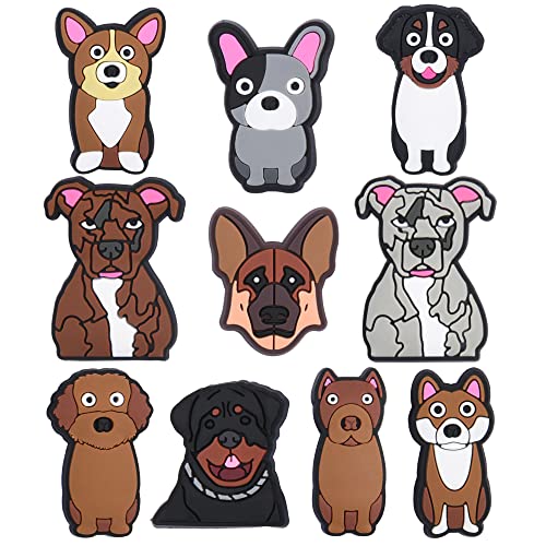 Beamandi 10 Pieces Dogs Shoe Charms Men Women Hound Shoes Decoration for Adults Men Women Party Favor Dog-3
