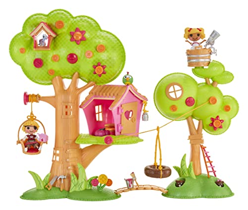Lalaloopsy Mini Treehouse Playset with 2 Dolls, 2 Pets, and 18+ Accessories, Tire Swing, Zipline, Hammocks, Clubhouse, Artist Spot Splatter Splash & Pirate Patch Treasurechest