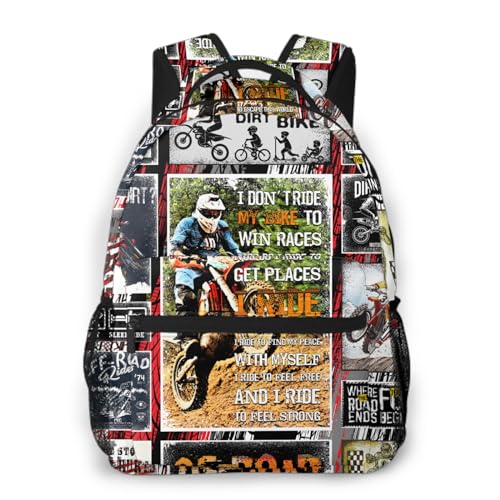 Nerxy Motorcycle Backpack Dirt Bike for Kids Boys Girls Back to School Bike Gift Bag Motocross Bookbag