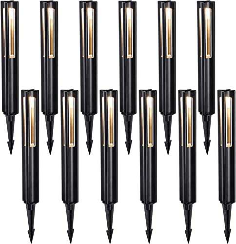 LEONLITE 12-Pack Low Voltage Landscape Lights, Unique Lighting Effects LED 172LM 3W 12-15V AC/DC, IP65, Aluminum Outdoor Driveway/Pathway Light, 3000K Warm White, Black Finish