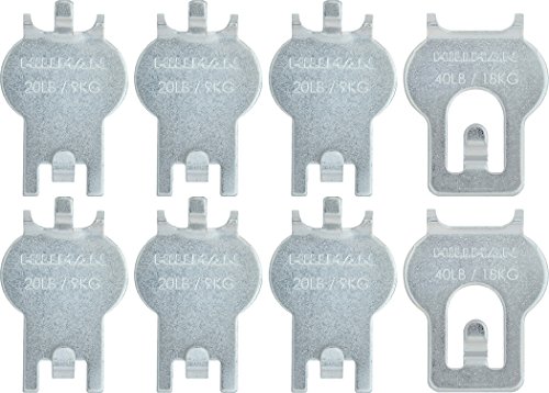 HIGH & MIGHTY 515314 Picture Hanger Value Pack, Easy Tool-Free Dry Wall Art Hangers for Artwork, Photos, and Mirrors, Holds up to 20Lbs-40Lbs, 8 Pack, Steel , Silver