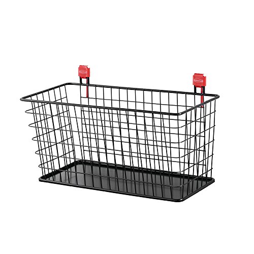 Rubbermaid Shed Accessories Large Wire Basket, Individual, Black, Ideal for Tools, Paintbrushes, Cleaning Items