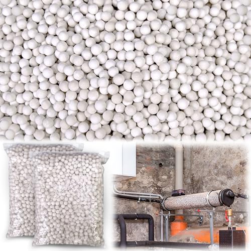 hahalife 5 Lb Refill Condensate Neutralizer, 7-8mm Pickling Waste Liquid Neutralizer Condensate Neutralizes Balls For Condensing Furnaces,Boiler,Drain Water Heater Neutralization(2 Bag/total 5Lb)