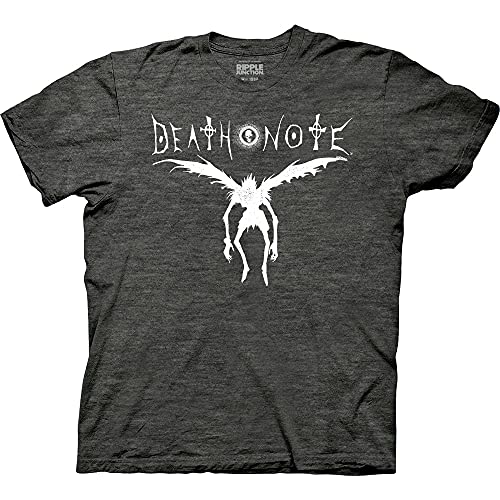 Ripple Junction Death Note Ryuk Silhouette Adult Unisex Crew Neck T-Shirt Small Heather Charcoal