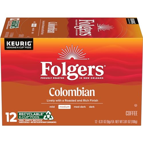 Folgers Colombian Medium Roast Coffee, 72 Keurig K-Cup Pods