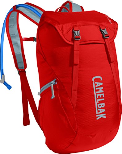 CamelBak Arete 18 Hydration Backpack for Hiking, 50 oz, Fiery Red/Stone Blue