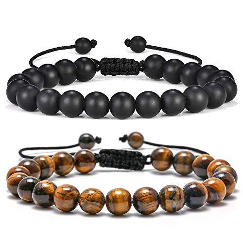 M MOOHAM Bracelets for Men Christmas Gifts - Mens Bracelets Beads Gifts for Men Who Want Nothing Boyfriend Christmas Gifts for Husband Unique Gifts for Men Birthday Gifts for Men
