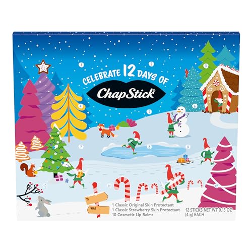 ChapStick 12 Days of ChapStick Holiday Advent Calendar Lip Balm Gift Set - 0.15 Oz