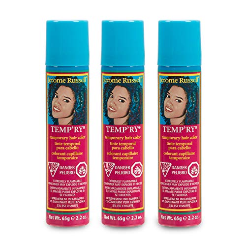 Jerome Russell Temp'ry Spray-on Gold Hair Color, Non-Permanent, Easy to Apply and Wash Off, 2.2 ounce, 3-pack