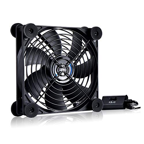 SCCCF Quiet 120mm USB Fan, 5V USB Portable Cooling Fan for Flat Panel TV Receiver Router DVR Playstation Xbox Computer Cabinet Cooler