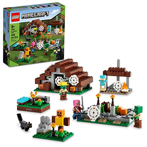 LEGO Minecraft The Abandoned Village Building Kit 21190, Minecraft Zombie Toy Set, Gift Idea for Kids Girls Boys Age 8+ Featuring Game Figures Including Zombies and Zombie Hunters with Accessories
