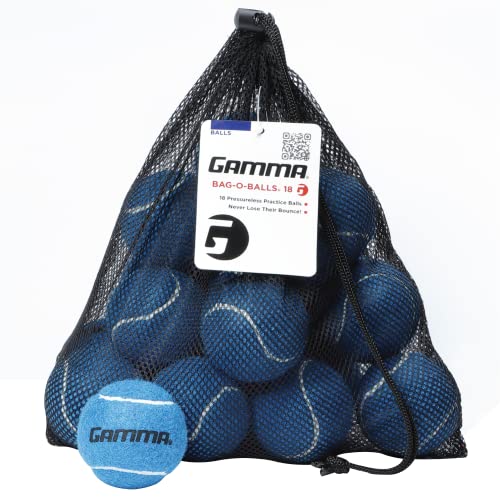 GAMMA Bag of Pressureless Tennis Balls - Sturdy & Reuseable Mesh Bag with Drawstring for Easy Transport - Bag-O-Balls