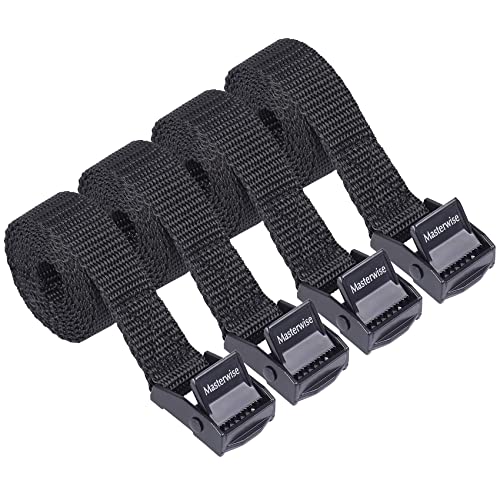 Masterwise Lashing Strap with Cam Buckles, Cinch Strap with Adjustable Buckle Tie Down Straps for Securing (3' x 0.75')
