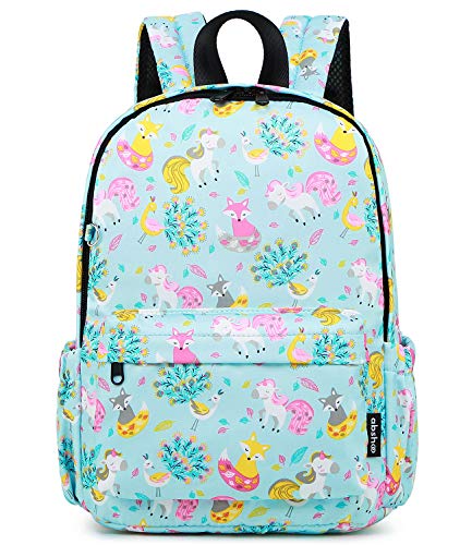 Abshoo Little Kids Unicorn Toddler Backpacks for Girls Preschool Backpack With Chest Strap (Unicorn Light Blue)