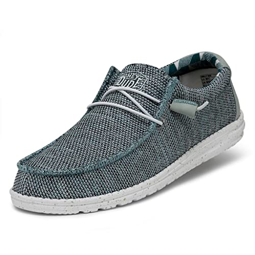 Hey Dude Men's Wally Sox Ice Grey Size 12| Men's Loafers | Men's Slip On Shoes | Comfortable & Light-Weight