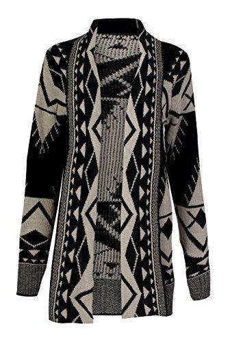 Forever Womens Aztec Tribal Leopard And Heart Print Knitted Boyfriend Cardigan