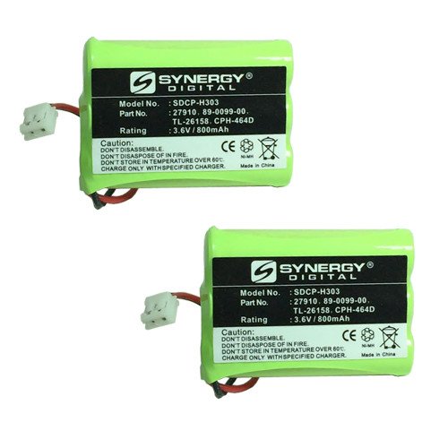 Synergy Digital AT&T-Lucent 102 (Phone) Cordless Phone Battery Combo-Pack Includes: 2 x SDCP-H303 Batteries