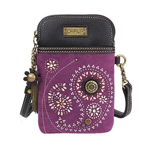 Chala Group Dazzled Paisley Cellphone Crossbody Handbag, Purple, 5' x 7.5' x 1'