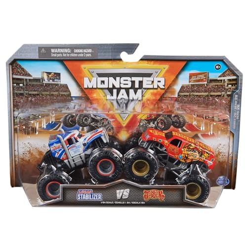 Monster Jam 2023 Official 1:64 Scale Diecast Truck 2-Pack Series 26 Lucas Stabilizer vs Jester