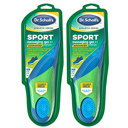 Dr. Scholl's Sport Insoles (Pack of 2) // Superior Shock Absorption and Arch Support to Reduce Muscle Fatigue and Stress on Lower Body Joints (for Men's 8-14)