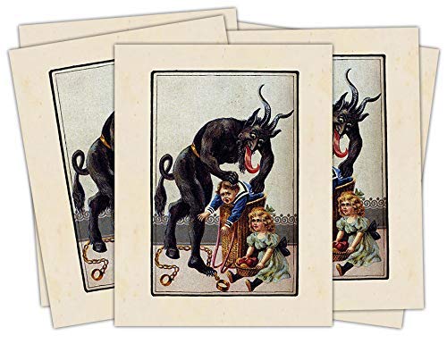 Krampus Barrel -Pack Of Four Holiday Cards With Envelopes