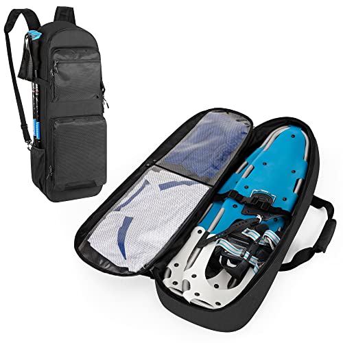 DSLEAF Snow Shoes Bag for 25”-30” Snowshoes, Snowshoe Backpack Holds A Pair of Poles, Gloves and Other Accessories, Suitable for Hiking and Climbing (Patent Design), Bag Only