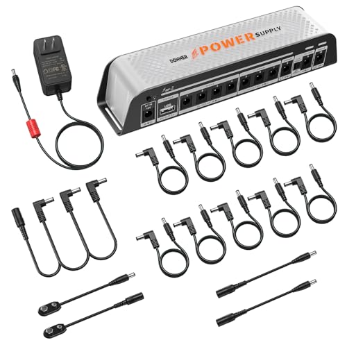 Donner DP-Z 9V Guitar Pedal Power Supply 11 Isolated DC Output with USB Port for 9V/12V/18V Effect Pedal DC 18v 2000m Input