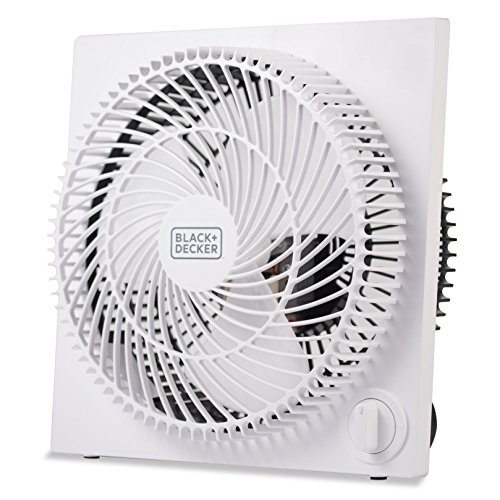 BLACK+DECKER Mini Box Fan Tabletop Quiet 9 Inch Desk Box Fans Frameless BFB09W White