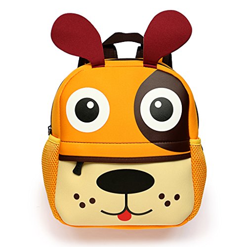 Hipiwe Little Kid Toddler Backpack Baby Boys Girls Kindergarten Pre School Bags Cute Neoprene Cartoon Backpacks for Baby Boy Girl(Puppy)