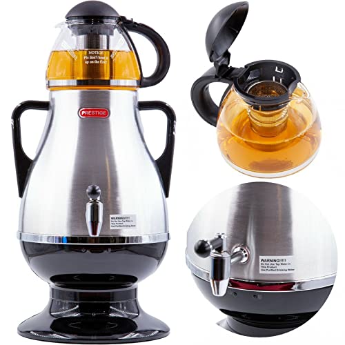 Electric Samovar 3.2L+Glass Teapot Blk