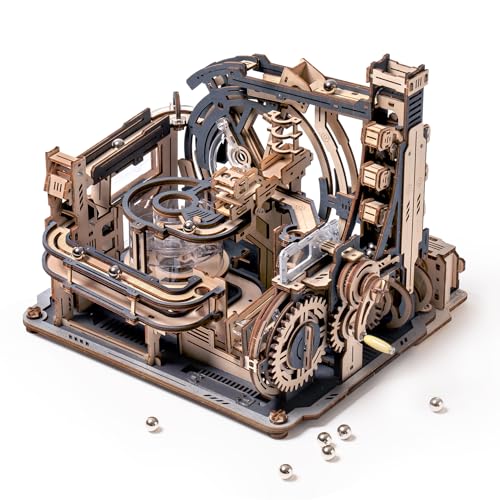 RoWood 3D Puzzles for Adults,Electric Marble Run Model kits,2024 New Wooden Puzzles for adults,Wooden Model Kits Spaceport,Creative Gifts for Adults&Teens