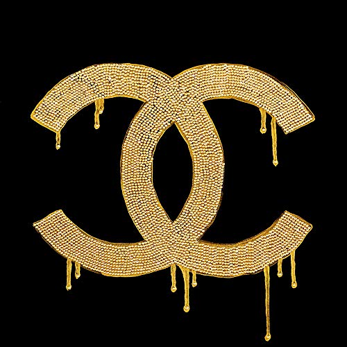 buyartforless Chanel Gold Lust by Pop Queen 12x12 Graphic Art Canvas, Black