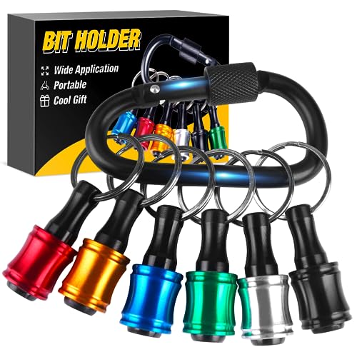Bit Holder Tools Gifts for Men - Stocking Stuffers for Men Gadgets 1/4 Hex Shank Socket Screwdriver Drill Bit Holder Keychain Impact Driver Extension Bar Cool Stuff Christmas Ideas Gifts for Dad Adult
